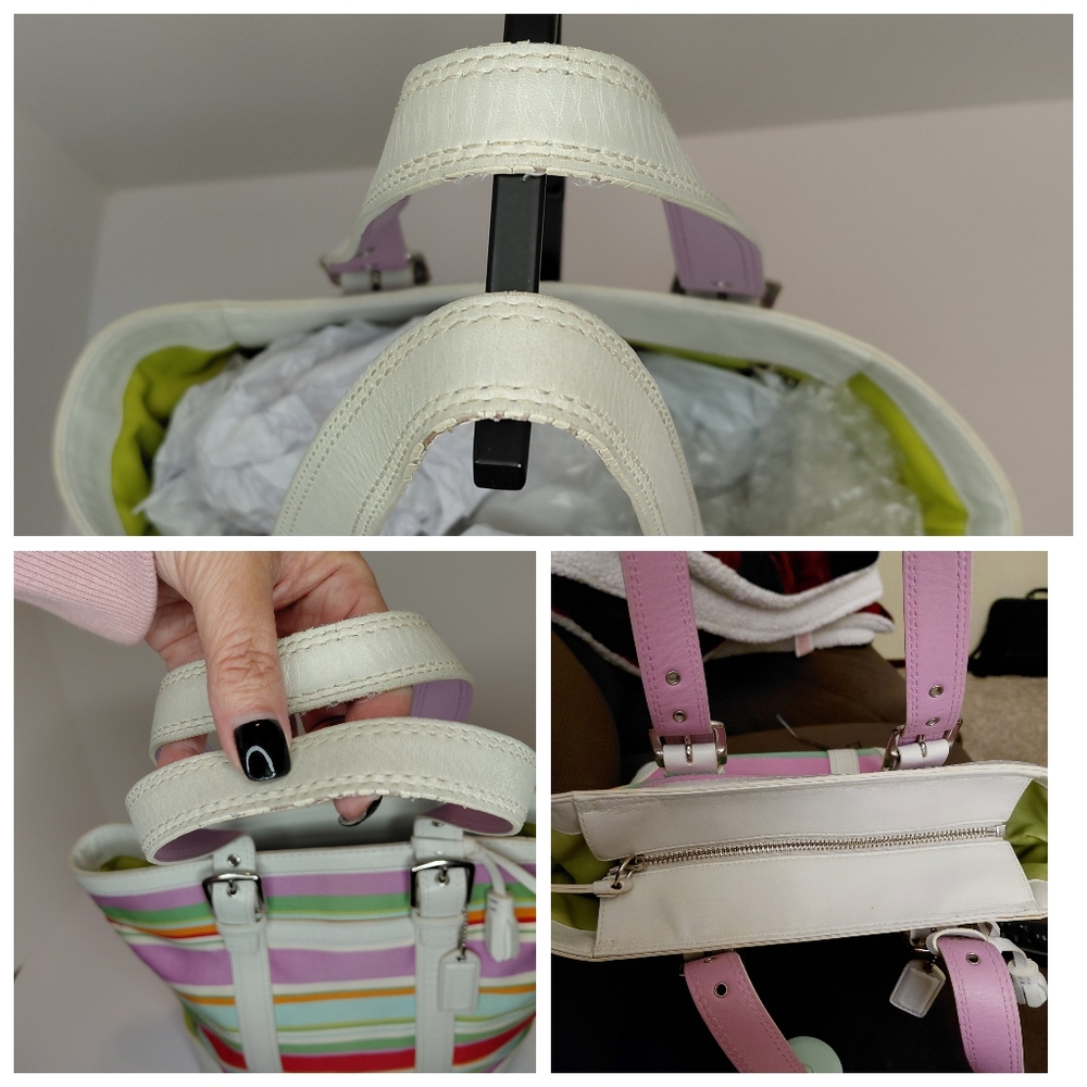 Coach Hampton Multicolor Striped Tote Bag - Picture 14 of 15